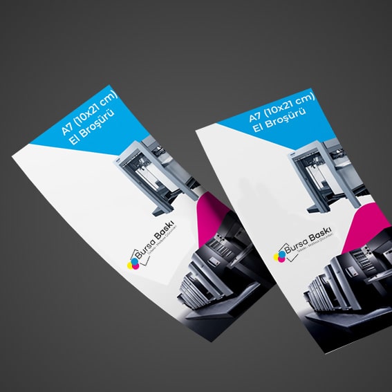 A7 Ebat Çift Taraflı Broşür Baskı Fiyatları