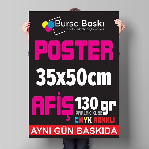 35x50cm 130 gram kuşe afiş baskı fiyatları