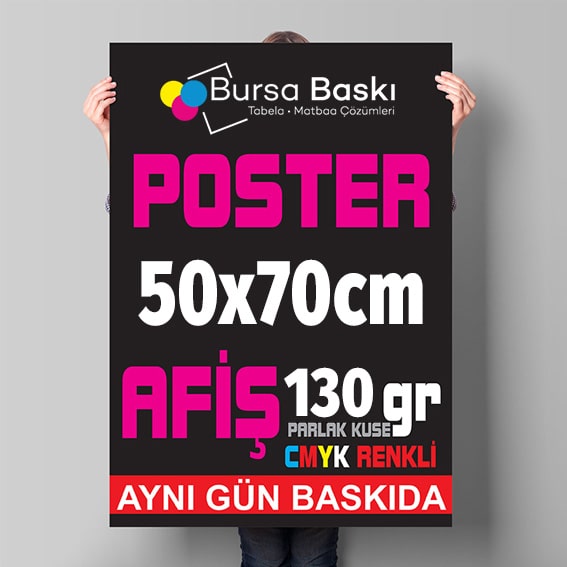 50x70cm 130 gram kuşe afiş baskı fiyatları